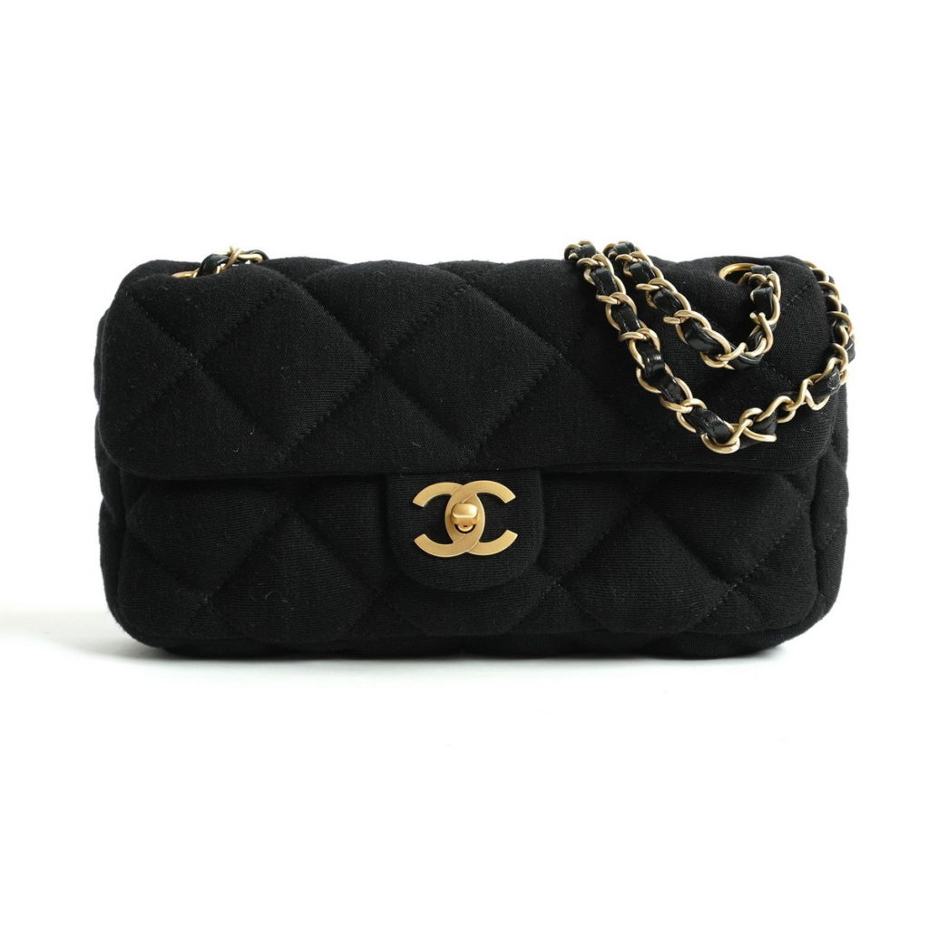 CHANEL 黑佳績布金鏈CF25肩背包 NT$88,800
