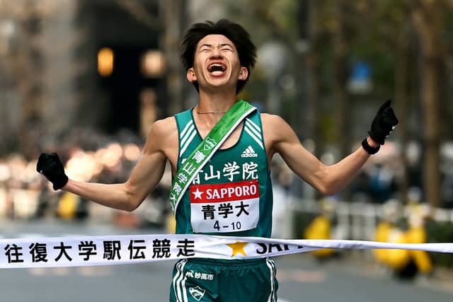 中倉啓敦跑出 1 小時 07 分 50 秒，打破區間紀錄獲得區間賞。圖片來源
