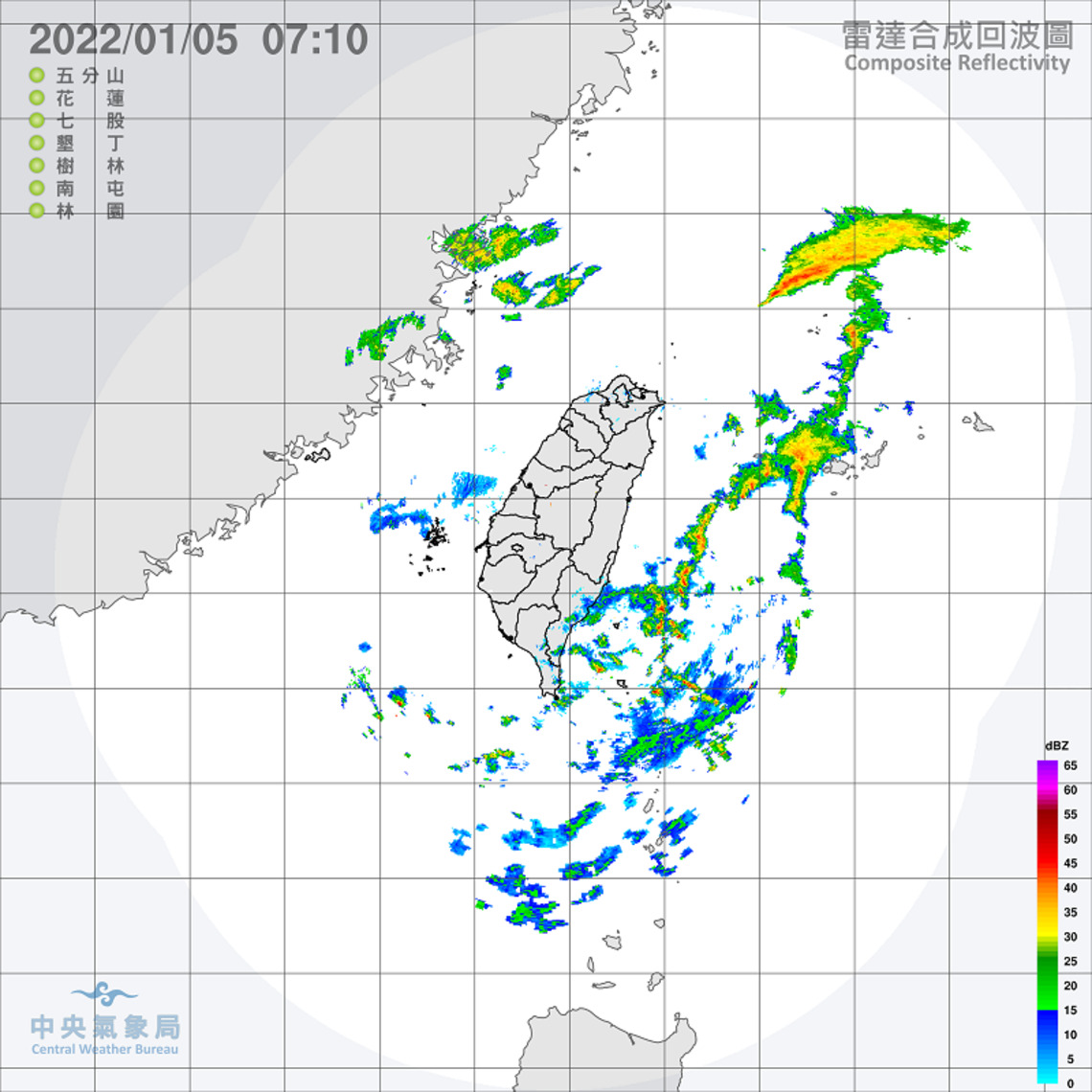 鋒面影響   北東局部雨  中南部零星雨
