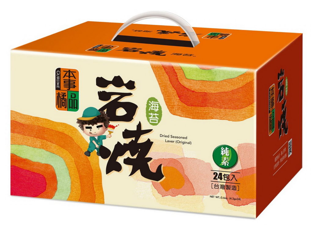 萊爾富精選年節禮盒零食最佳首選-本事橘品岩燒海苔禮盒(24入,特價389元)