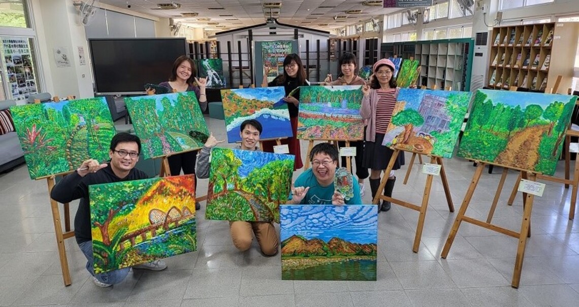 六龜高中社區藝術共學療癒心靈 素人畫家聯展山城圓夢