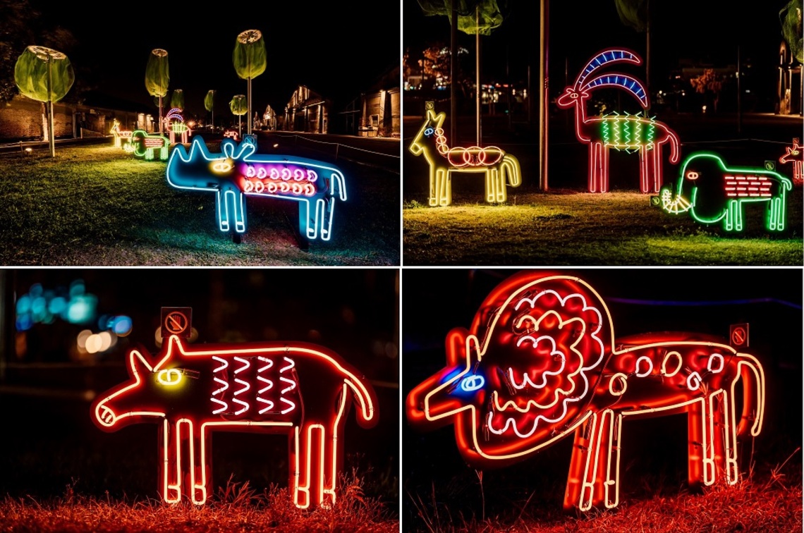 防疫新燈會!駁二夜間動物園登場!插畫結合霓虹燈管奇幻又絢麗