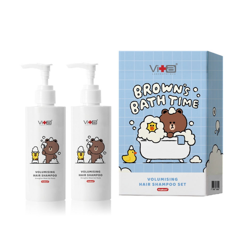 薇佳 熊大 x 莎莉養髮全效洗髮精能清潔、修復以及強韌秀髮,限定包裝與熊大莎莉一起療癒養髮