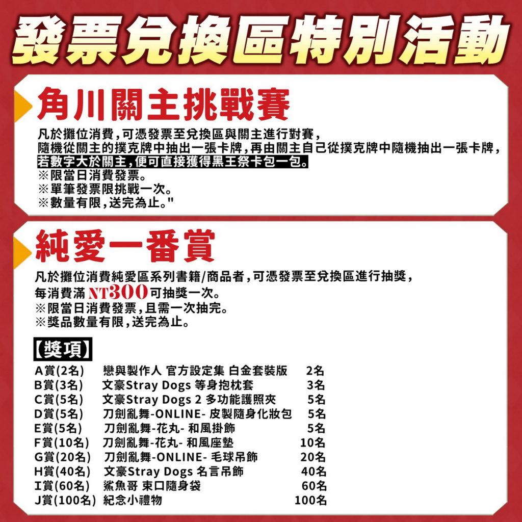 台灣角川動漫節展場案型資訊