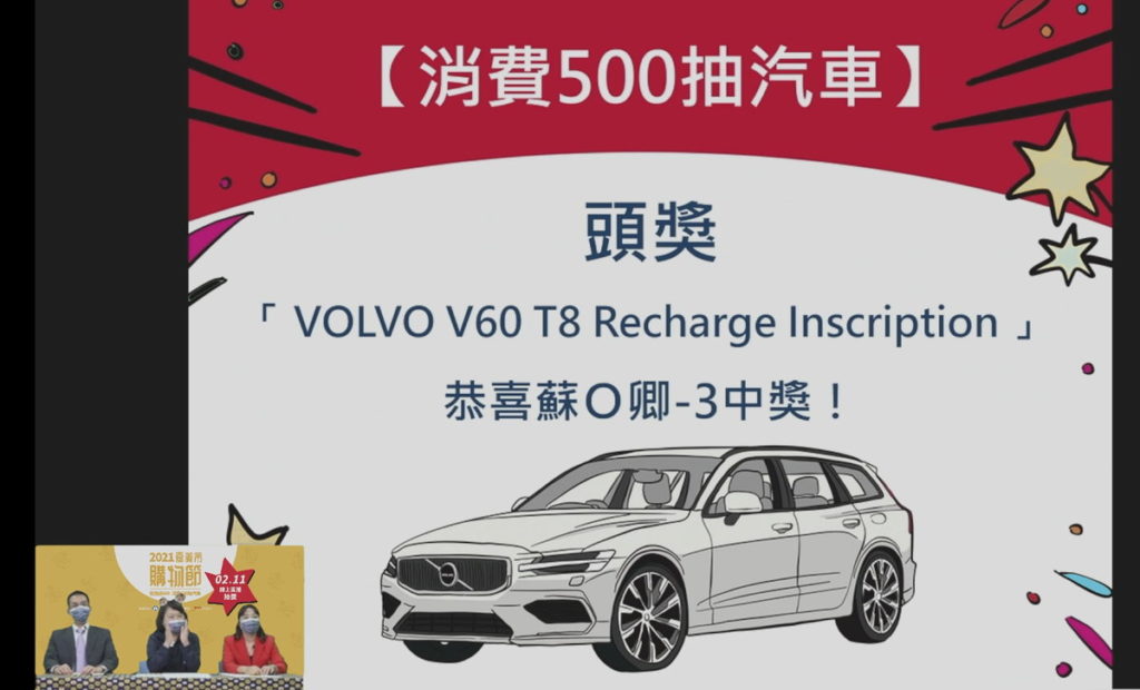 嘉義市購物節直播_VOLVO V60得獎者