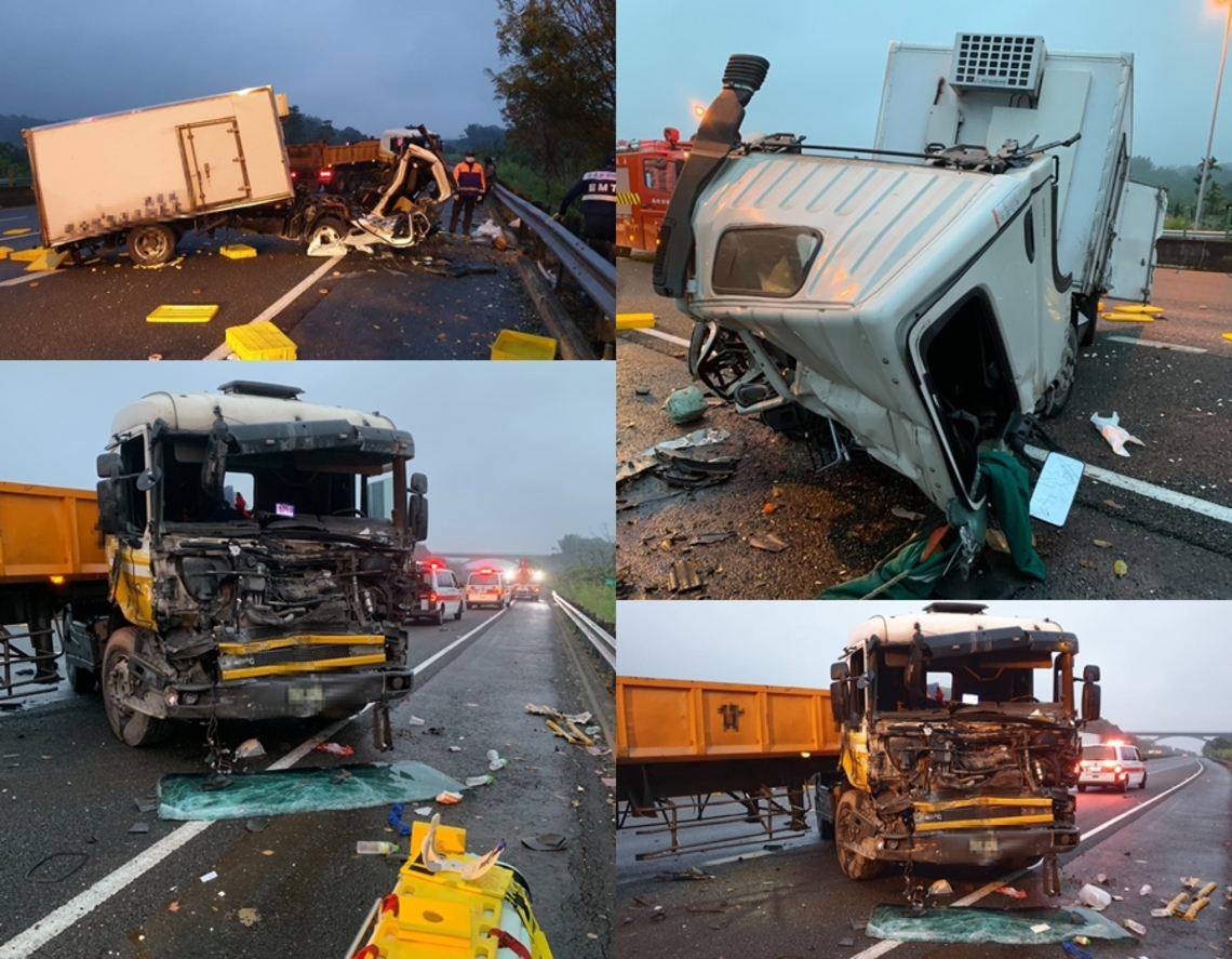 國3嘉義路段貨車追撞砂石車!1駕駛被拋飛不治