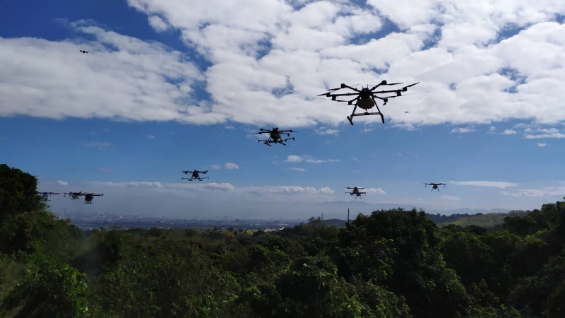 防堵荔枝椿象 彰化出動無人機噴灑皂素、黑疆菌