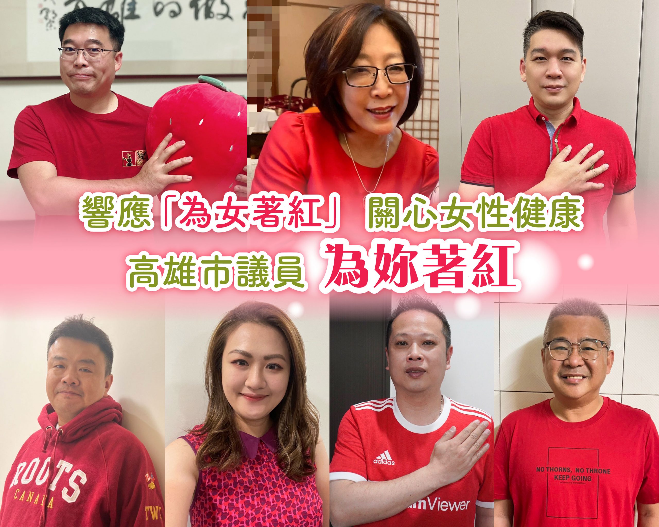 多位高雄市議員網路串連 響應「為女著紅」