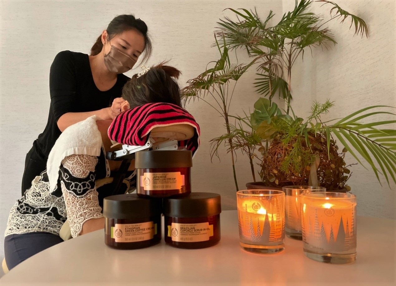 【有影】The Body Shop美體小舖董事長曾峙屏 多元福利打造幸福企業 72 美體小舖員工享有高級SPA按摩服務。
