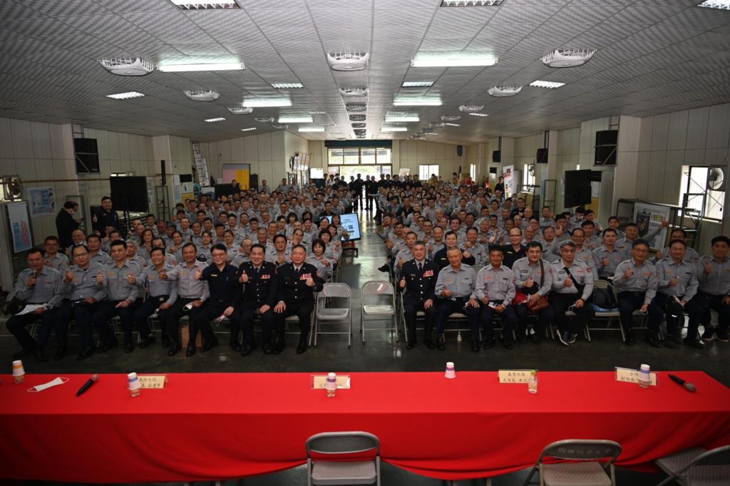新北市政府警察局樹林分局於111年3月17日舉辦111年義警民防聯合常年任務訓練    (圖片提供：樹林分局)  