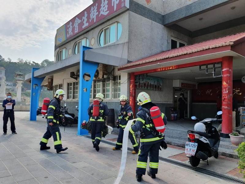 金門烈消辦理烈嶼鄉漁會超市火警實兵演練