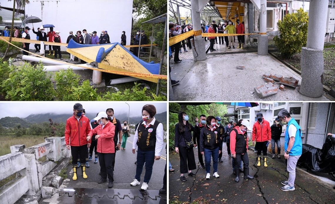 323地震重創花蓮南區多起公共建築    徐榛蔚立即指示相關單位列管處理