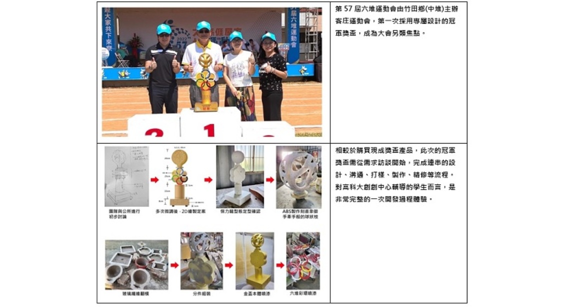 創意每一刻 客庄六堆國家型運動會冠軍獎盃設計來自高科大