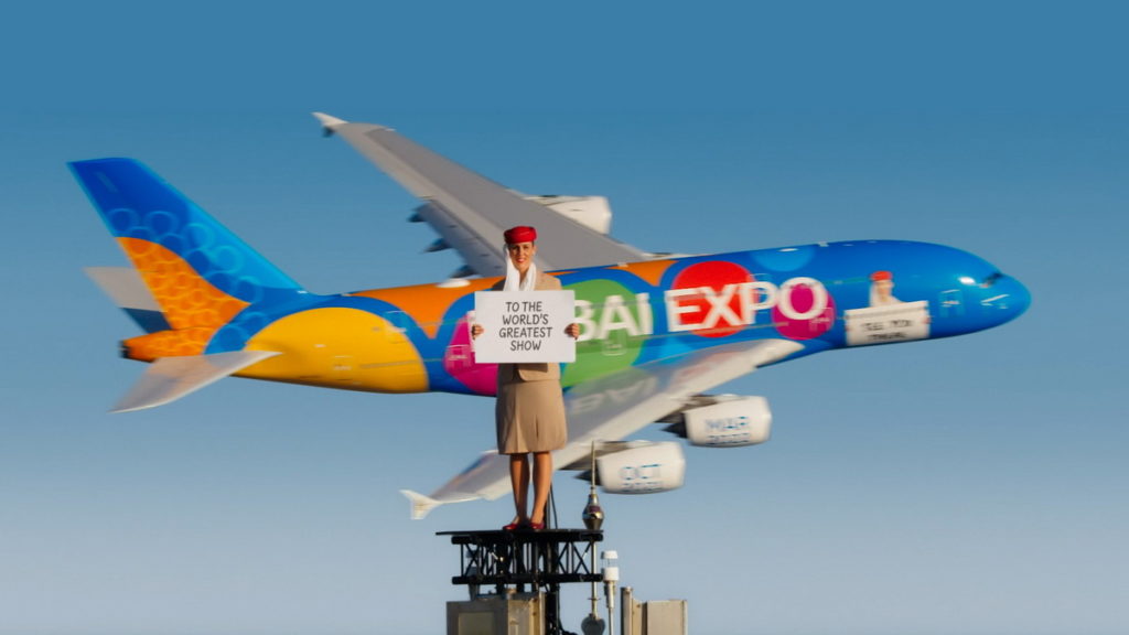 _阿聯酋航空投入超過 1 億迪拉姆(約0.27億美金),透過廣告與其他行銷活動在全球宣傳杜拜世博會