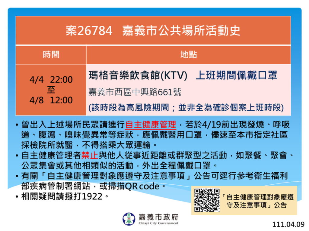 案26784 嘉義市公共場所活動史