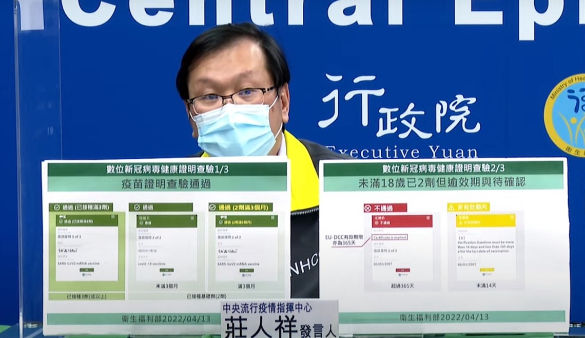 配合歐盟資料 數位新冠病毒健康證明修正未滿18歲民眾基礎劑有效期限為365日