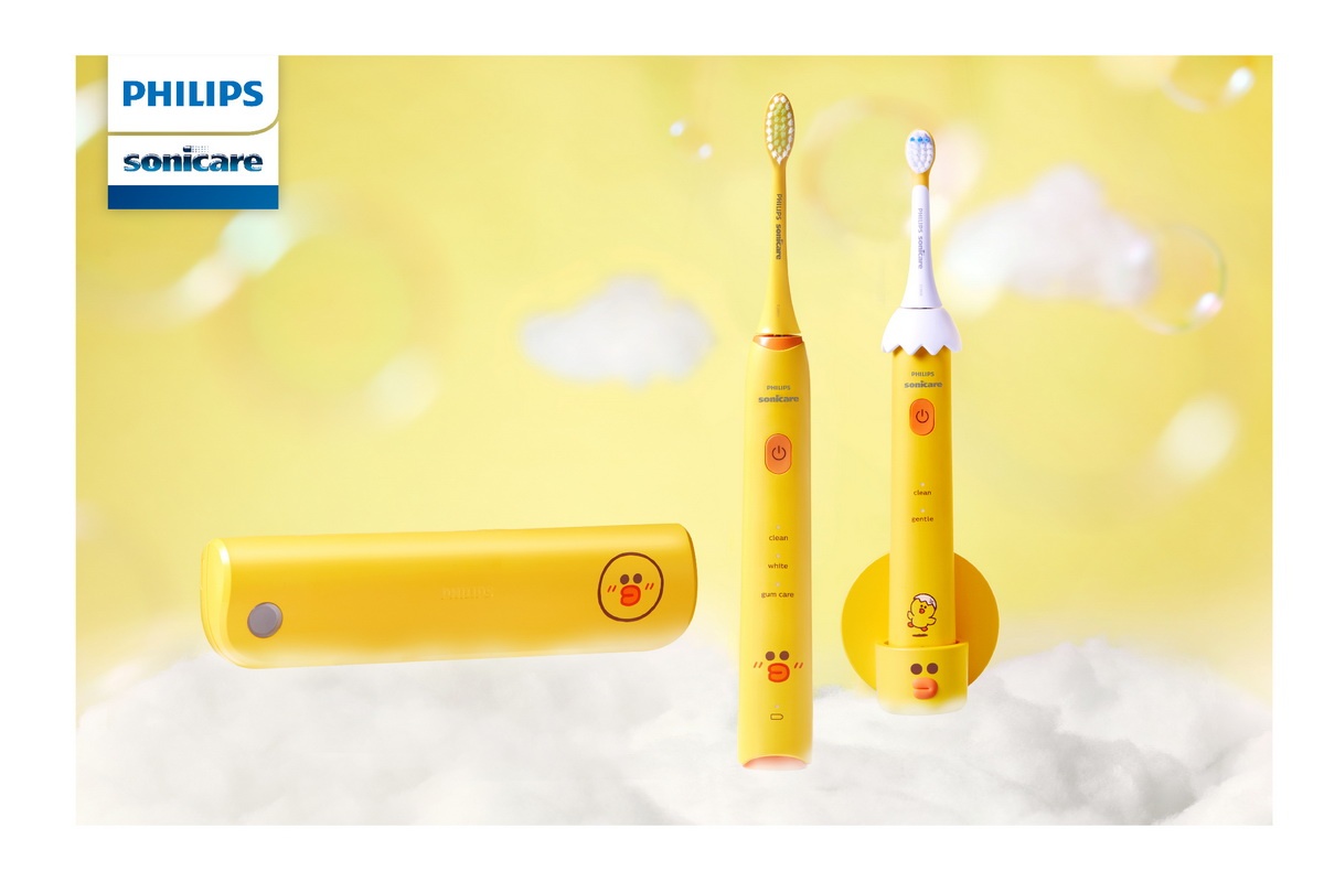 飛利浦Sonicare 攜手LINE Friends推出莎莉聯名限量輕巧軟毛音波電動牙刷，成人款建議售價NT$2,990；兒童款價格未定。...