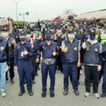▲大甲媽祖遶境回鑾,大甲員警、霹靂小組及刑警組成3道防線,杜絕幫派陣頭搶轎滋事 (圖/台中大甲分局 提供)