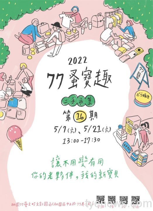 【活動訊息】桃園77藝文町.蚤寶趣二手市集 16 111年桃園市桃園77藝文町 77蚤寶趣二手市集Part 16活動圖檔 scaled