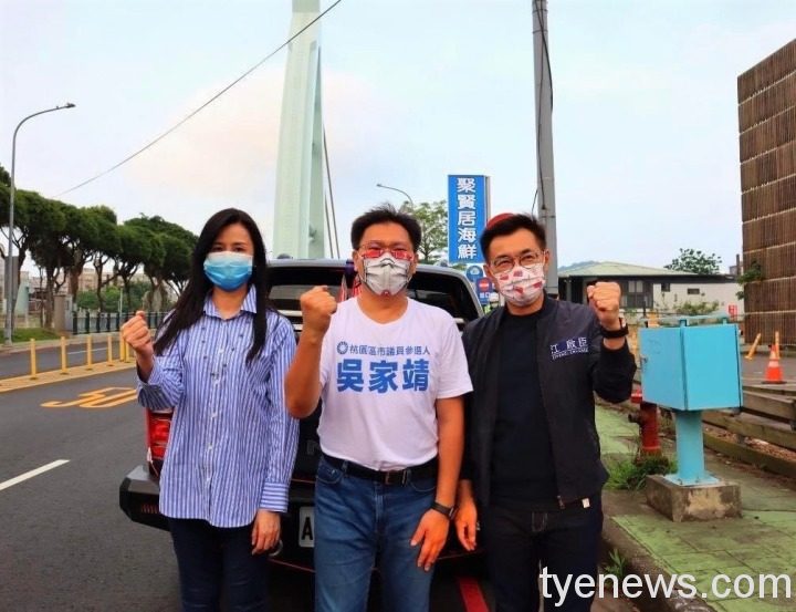 S__20332585-2 立法委員萬美玲、江啟臣陪同國民黨桃園區市議員擬參選人吳家靖掃街。圖:吳家靖提供