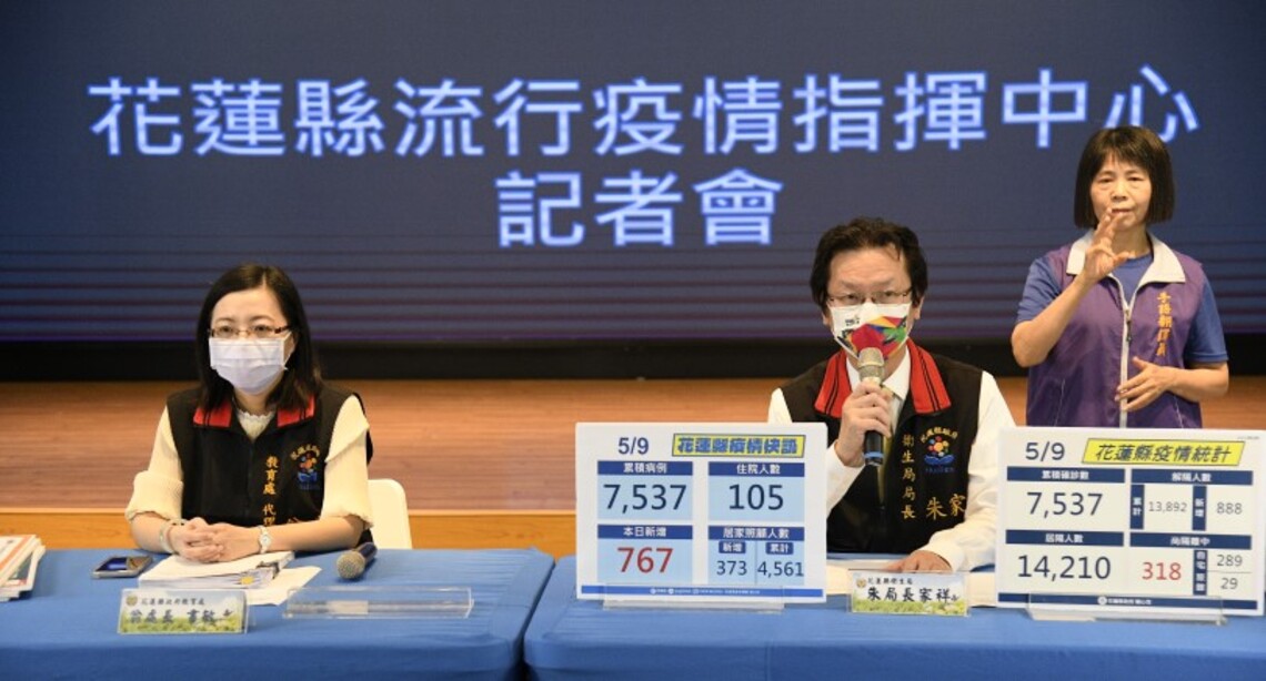 花蓮今增767例本土 縣府呼籲民眾確診後勿拒絕醫療派案 保持手機暢通