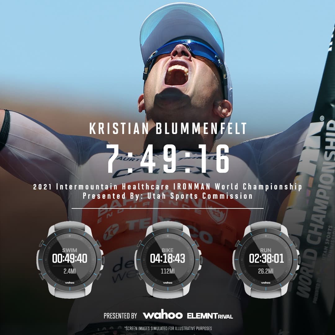 東京奧運冠軍 Kristian Blummenfelt，拿下他第一座 IRONMAN 世錦賽冠軍！圖片來源：IRONMAN