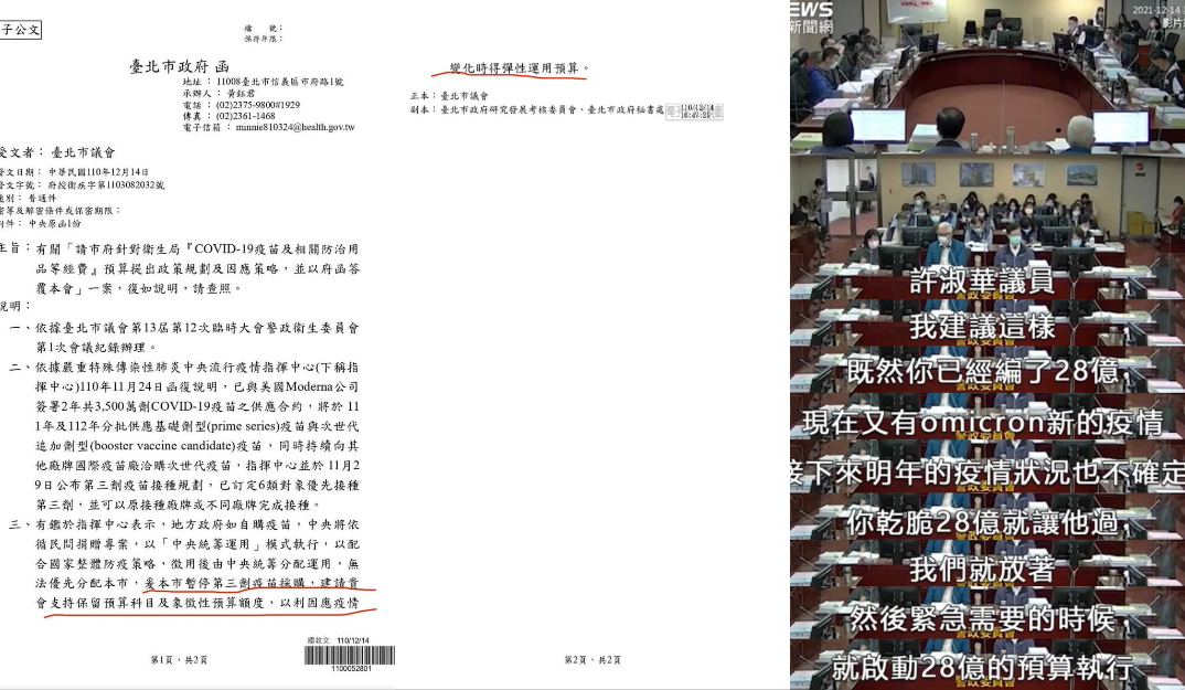 28億防疫預算誰刪?柯文哲這句話遭藍綠議員砲轟 79 台北市議會28億預算