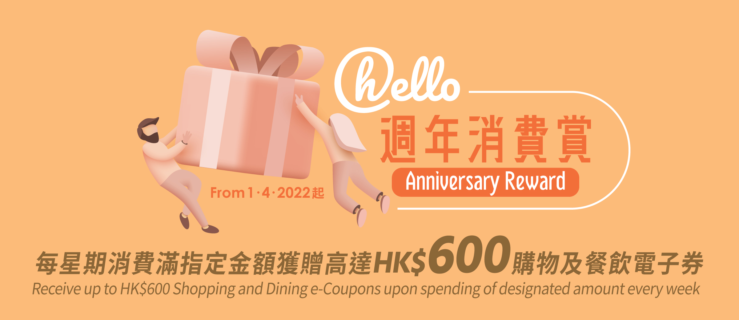 「hello恒隆商場獎賞計劃」一週年推出「hello週年消費賞」配合消費券計劃