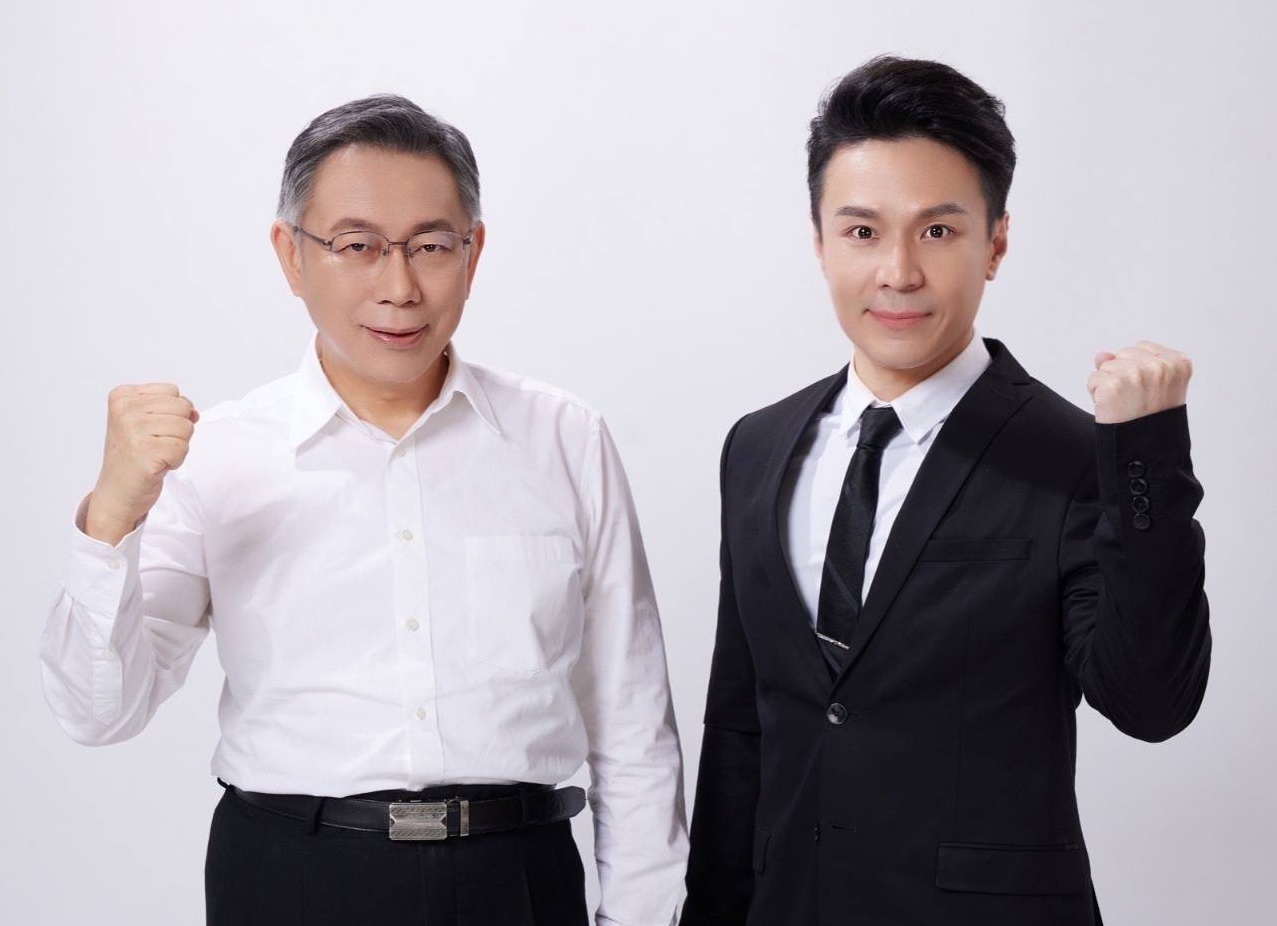 圖片說明： 黃成峻(圖右）表示，4月28日台北市長柯文哲（圖左）提出｢快篩陽性等同確診｣的防疫建議，竟被陳前副總統暗酸。(記者宋紹誠翻攝)