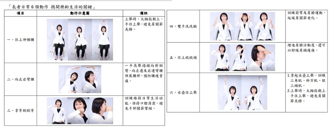 長者日常6個動作 揭開樂齡生活的關鍵