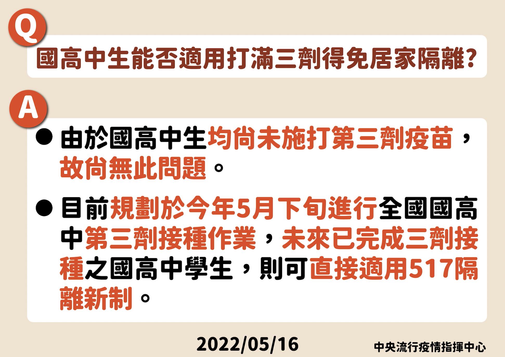 打滿三劑「免居隔」新制非單選! 指揮中心連夜公布細節:仍可選「3+4」 18 截圖 2022 05 16 下午11.18.46