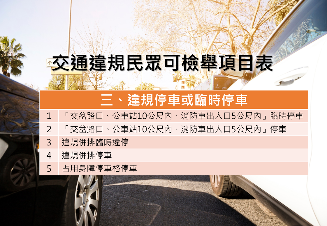 公車站、消防栓或併排停車 民眾仍可檢舉