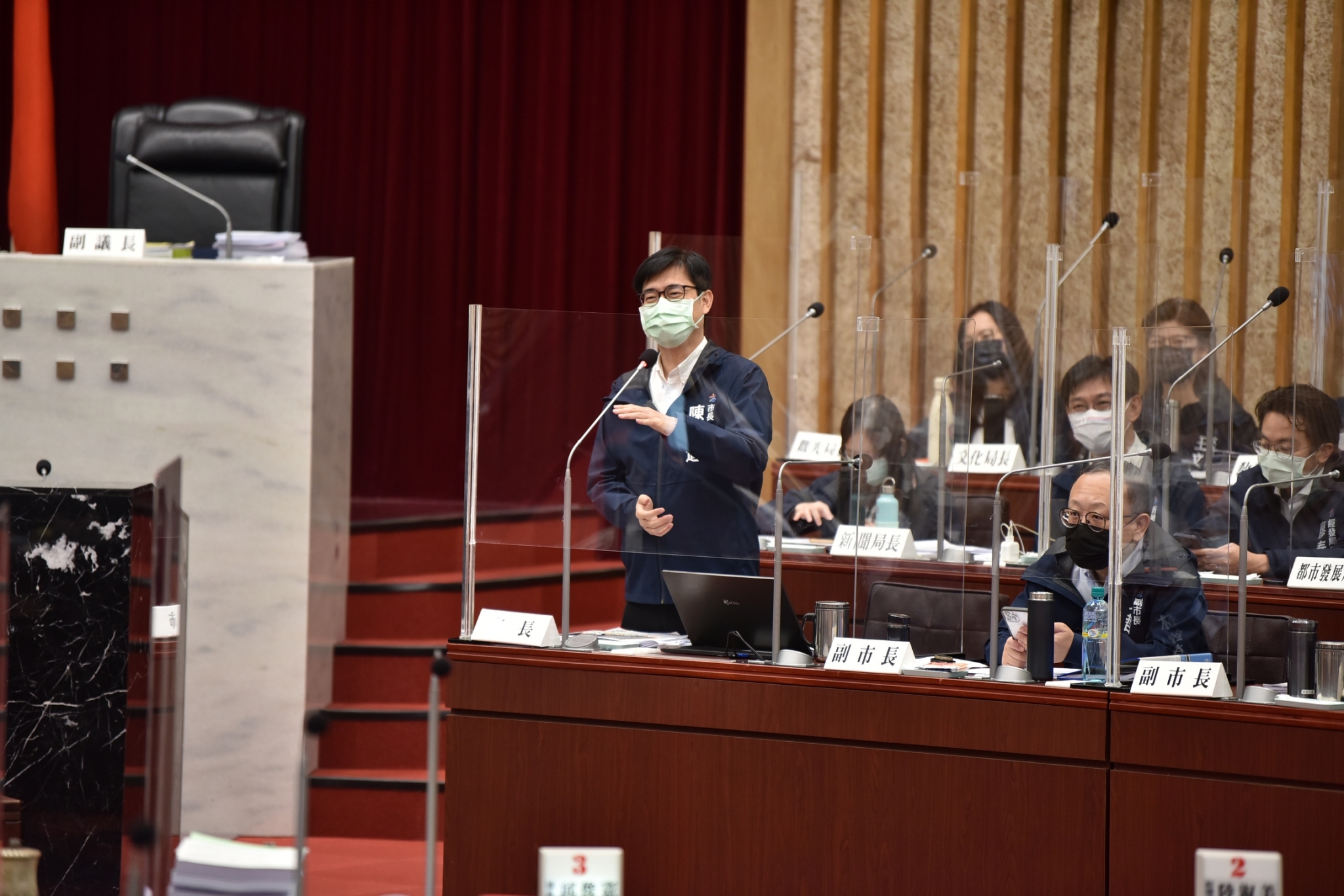 國民黨高雄孫健萍宣佈參選市長 陳其邁:疫情告一段落再評論 40 陳其邁 市政總質詢 220523 7