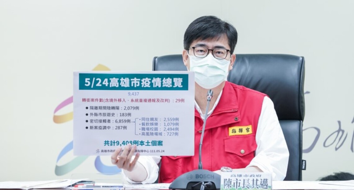 高市今增9,408例 幼稚園大班5歲兒童BNT疫苗醫院接種 5/24晚上8時起於市府疫苗預約網站開放預約