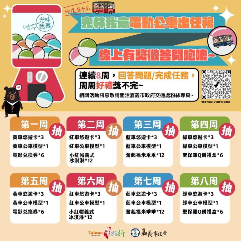 光林我嘉電動公車出任務 線上有獎徵答 搭公車好禮獎不完