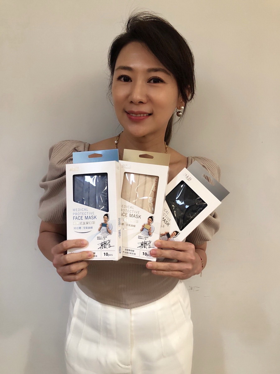 斜槓女王連靜雯再出擊！這次與「頂善嚴選挺立舒」口罩專賣品牌跨界合作，推出三款顏色