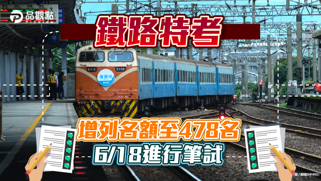 品觀點│鐵路特考增列名額至478名 6/18進行筆試│生活