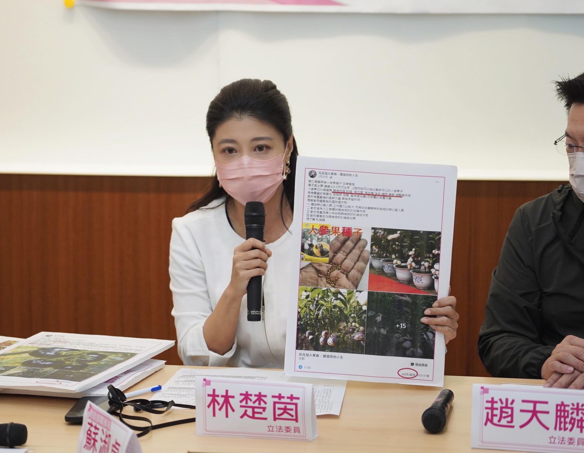 踢爆中國種子走私進口 林楚茵:六大部會漏洞如無人之境 35 民進黨立委林楚茵