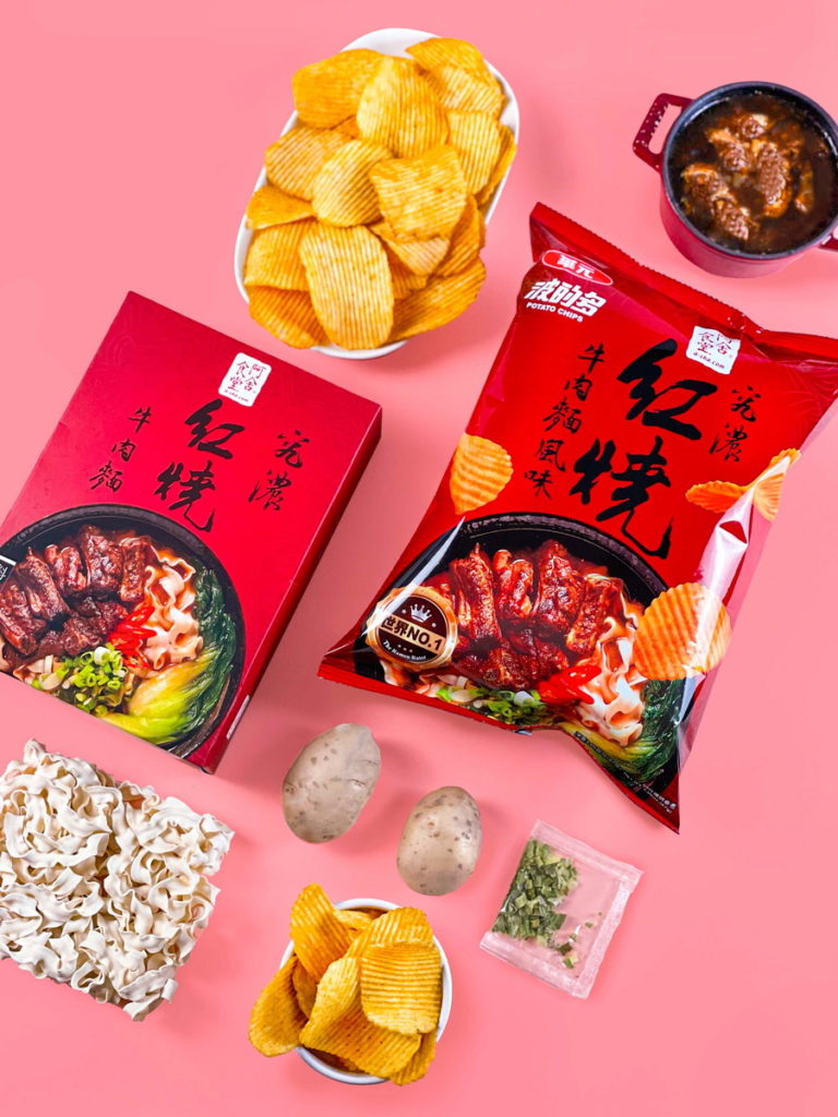 以美國泡麵達人最愛的快煮麵「究濃紅燒牛肉麵」為發想的洋芋片口味,深受消費者喜愛