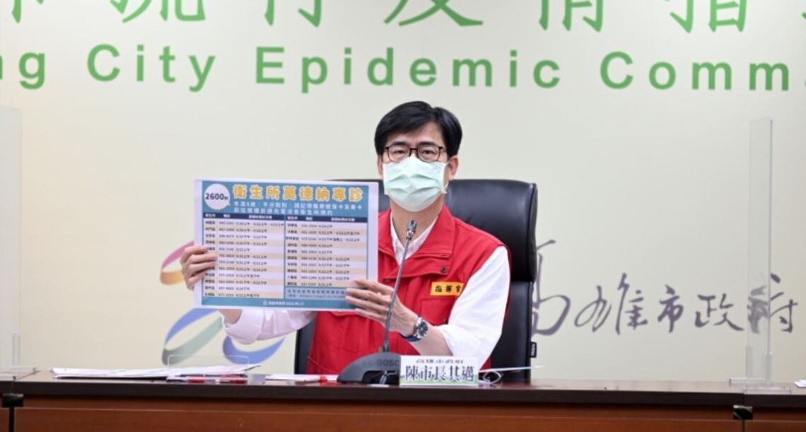 高市今增8,237例   疫情漸趨平緩   陳其邁籲留意家戶感染風險