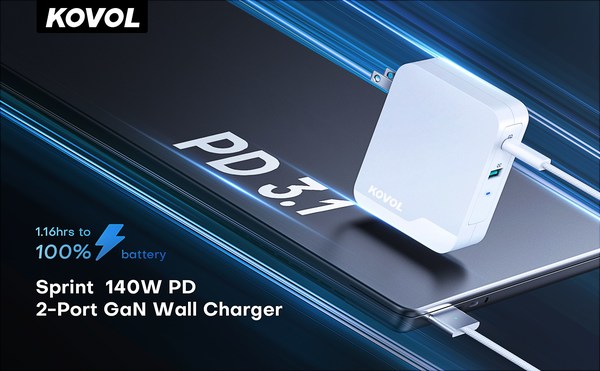 Kovol已成為140W GaN充電器市場的新玩家