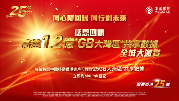 中國移動香港慶賀香港回歸25周年感恩回饋