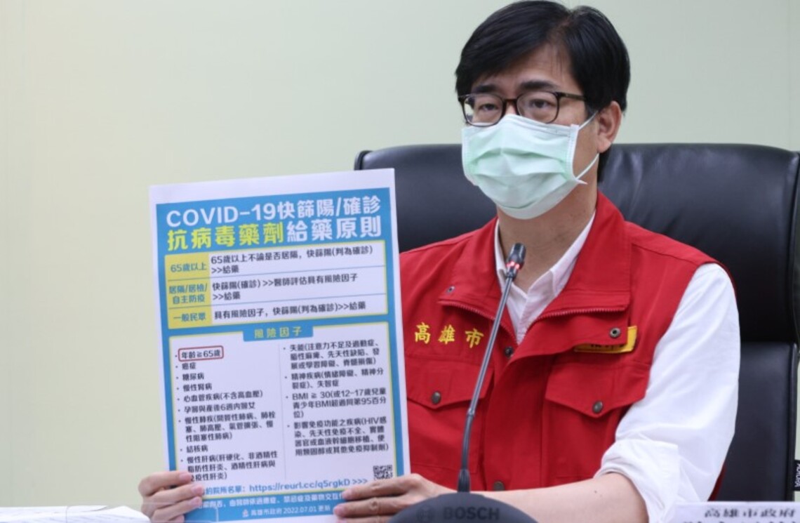 高市今增4,451例 陳其邁籲早期診斷、早期治療以預防重症發生