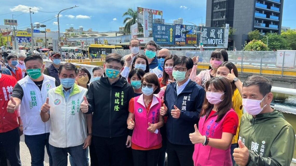 前鎮媽祖港橋重建施工陳其邁視察工程進度