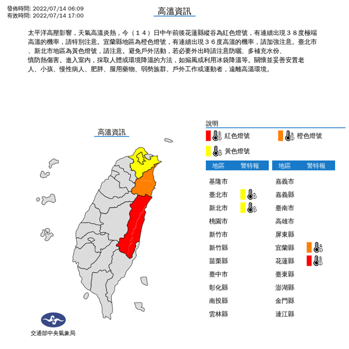 南臺灣局部短暫陣雨 其他地方仍注意高溫炎熱