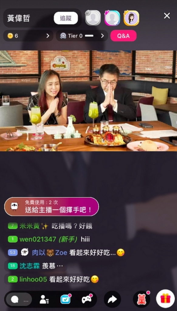 台南市長黃偉哲(右)、台南市觀旅局長郭貞慧(左)品嚐新開幕飯店「雅樂軒」美食