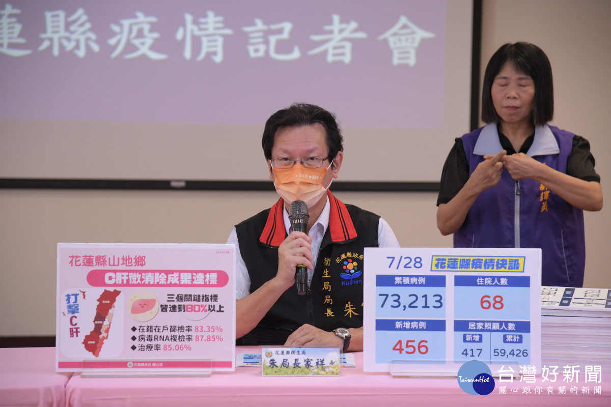 花蓮縣7/28新增456例本土確診　7/29開設隨到隨打接種站