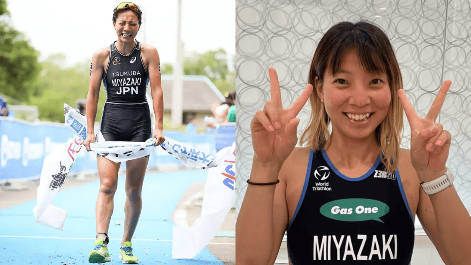 梶原悠未 在日本自由車菁英全能賽中拿下優勝,她帶著宮崎集的照片上台,將獎項獻給她。圖片來源