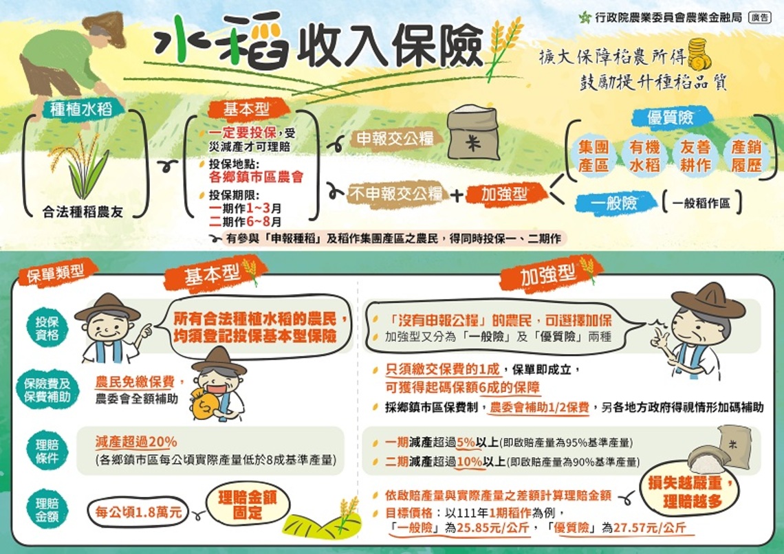 水稻有投保,災損、病蟲害免煩惱 請農友把握8月底前投保