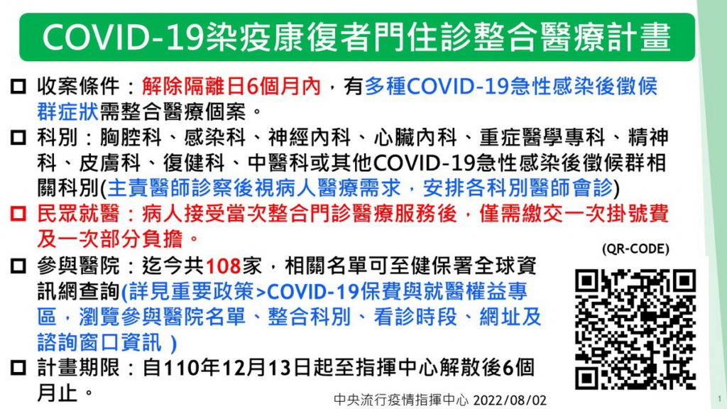 COVID-19康復者整合門診